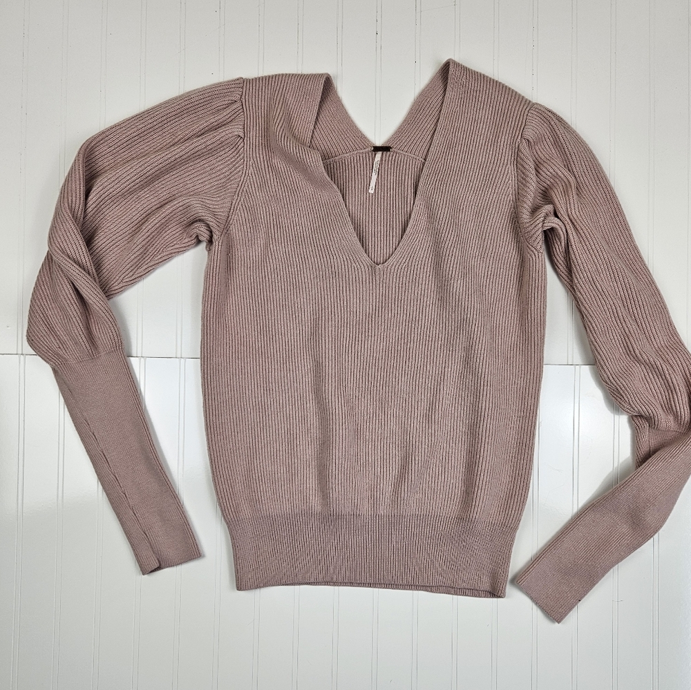Free People Gingersnap light pink tunic sweater